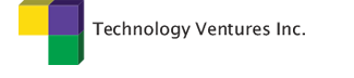 A green banner with the words technology ventures written in black.