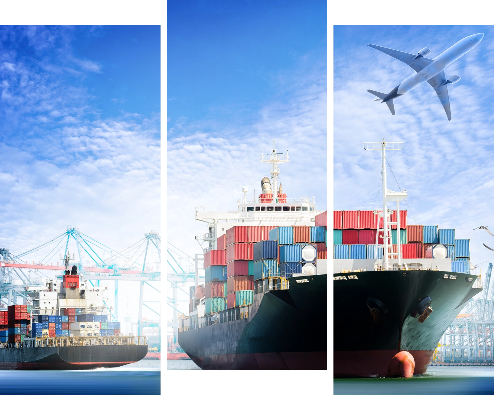 A large cargo ship in the ocean with another smaller boat.