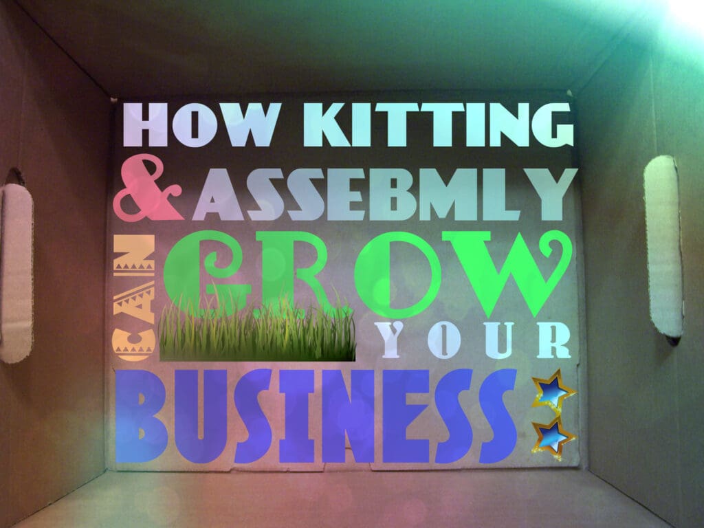 A picture of some grass and text that reads " how kitting & assembly grow your business."