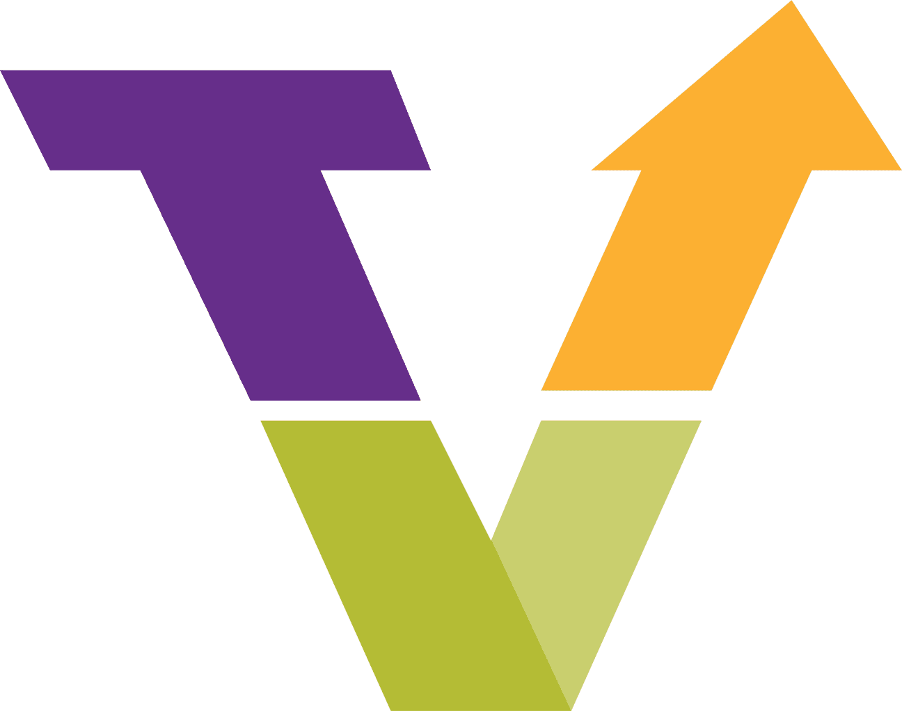 A green background with the letter v in different colors.